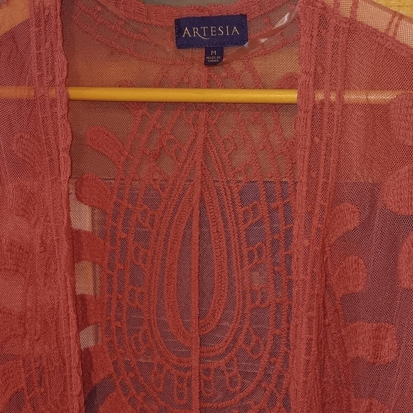 Artesia Lace Duster Cover-up Kimono M blush pink - Picture 3 of 6